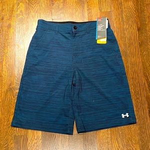 Navy Blue, Under Armour, Amphibious Short, Size 16, 92% Polyester.